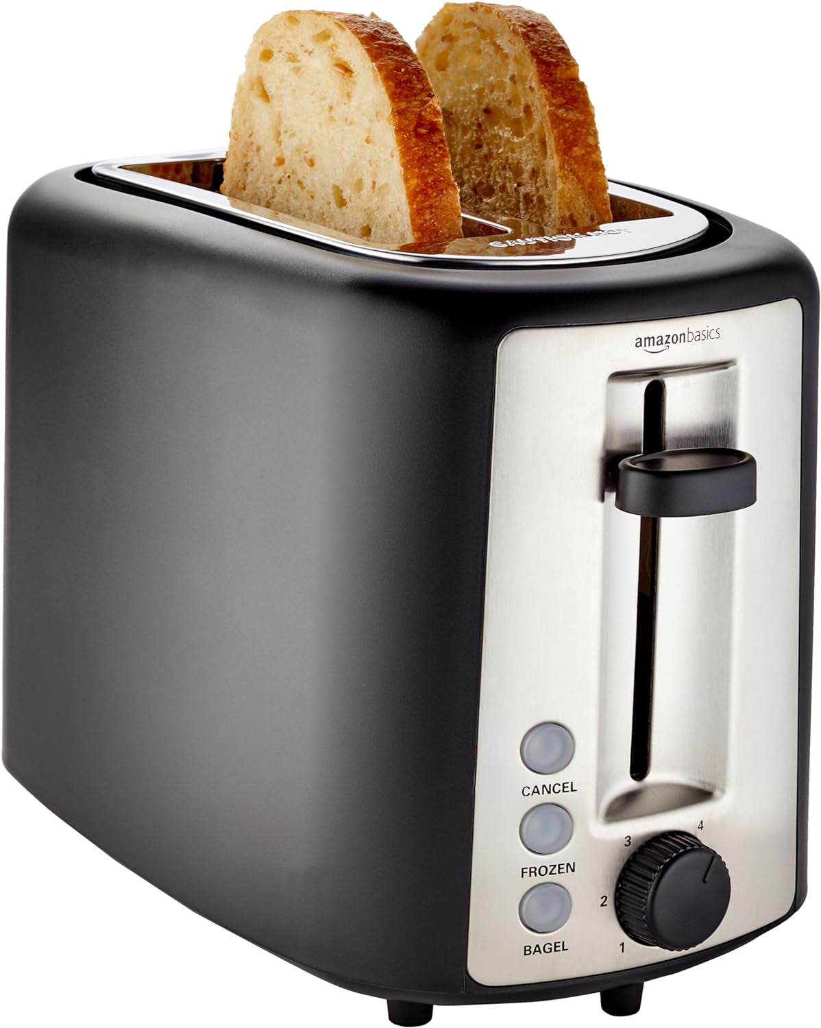 2 Slice Toaster For Bread & Bagels (Black & Silver)