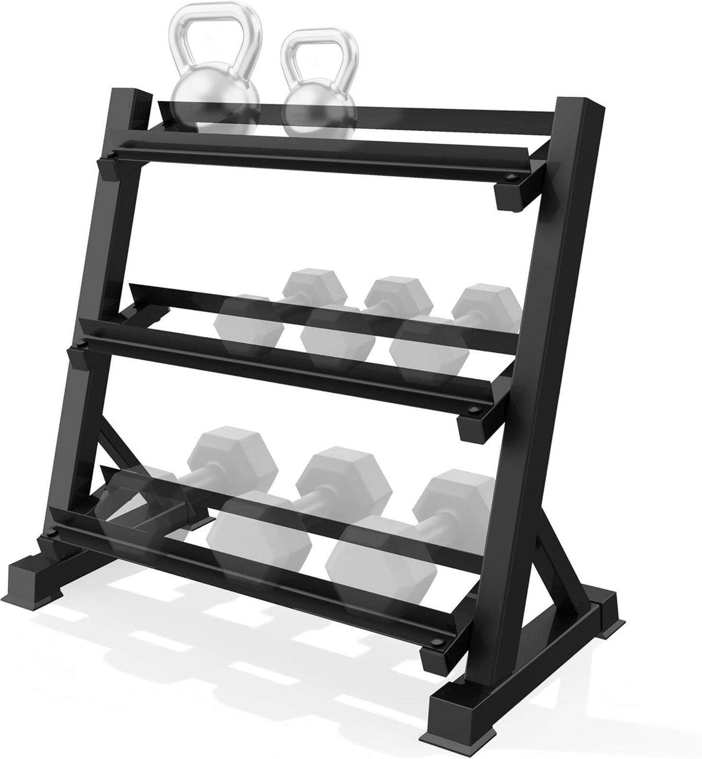3-Tier Dumbbell Rack Weight Storage Organizer Home Gym 1100Lb Capacity
