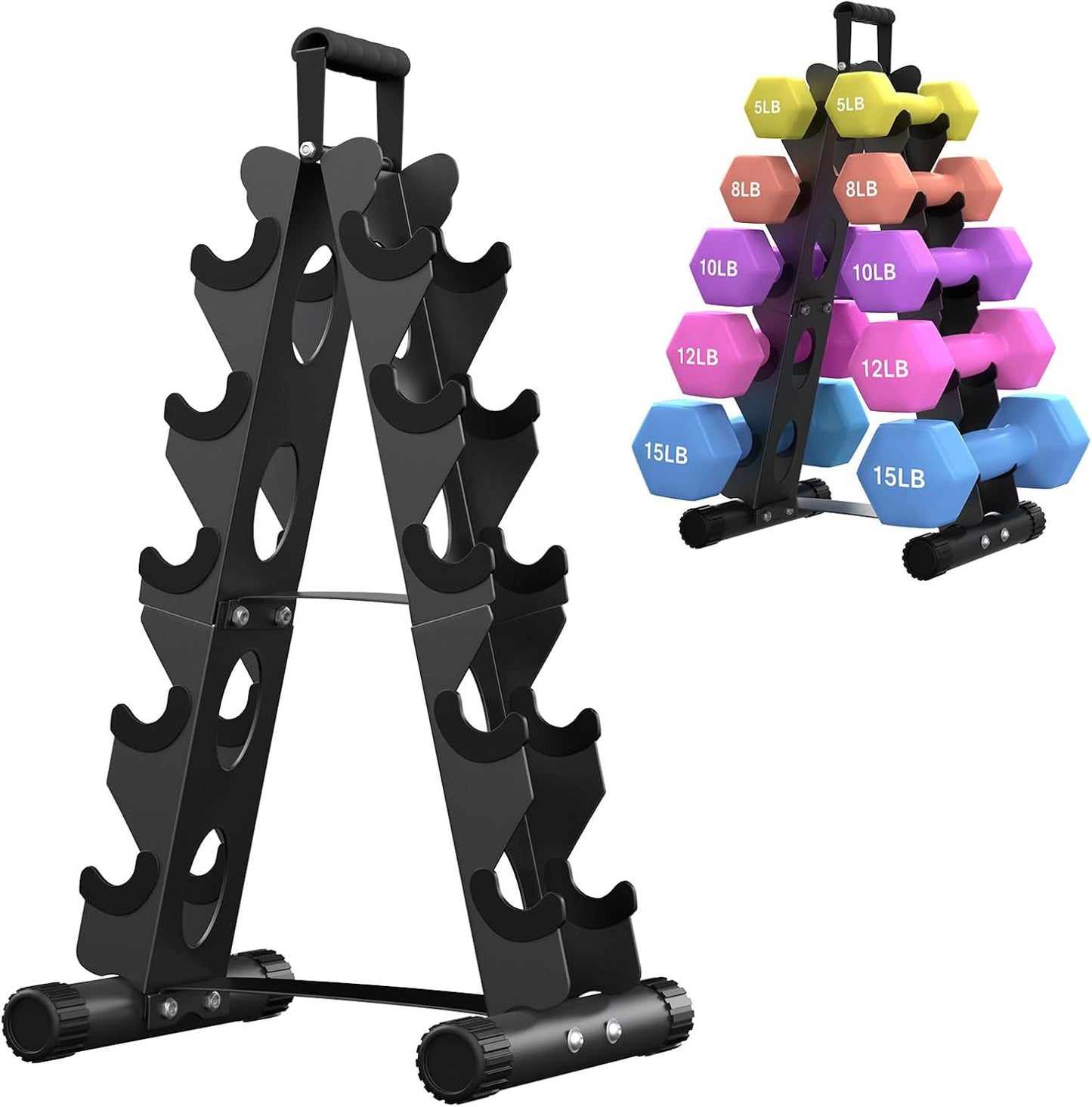 5 Tier A-Frame Dumbbell Rack Stand Only Home Gym Weight Storage