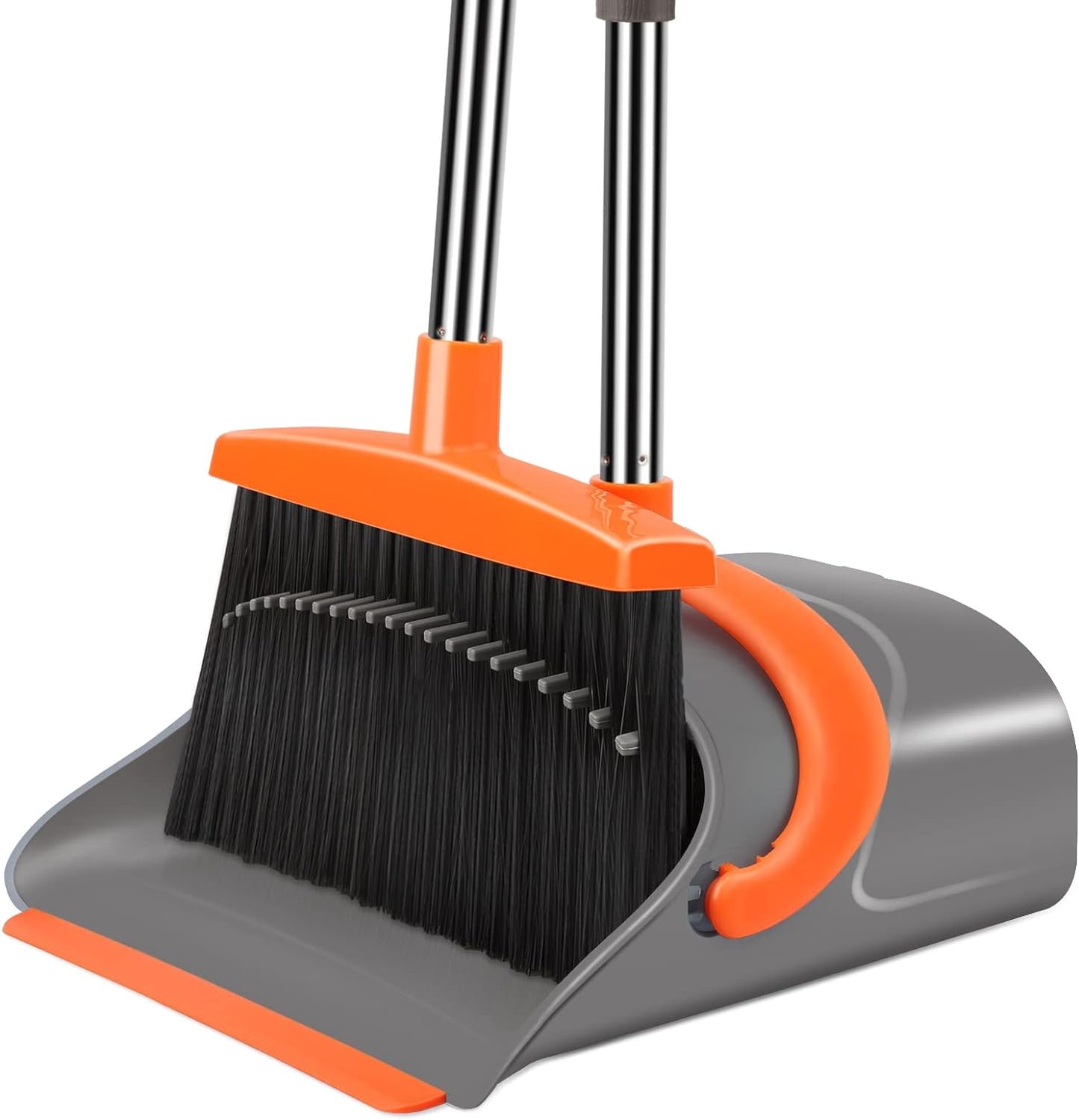 Broom and Dustpan Set (Gray & Orange)