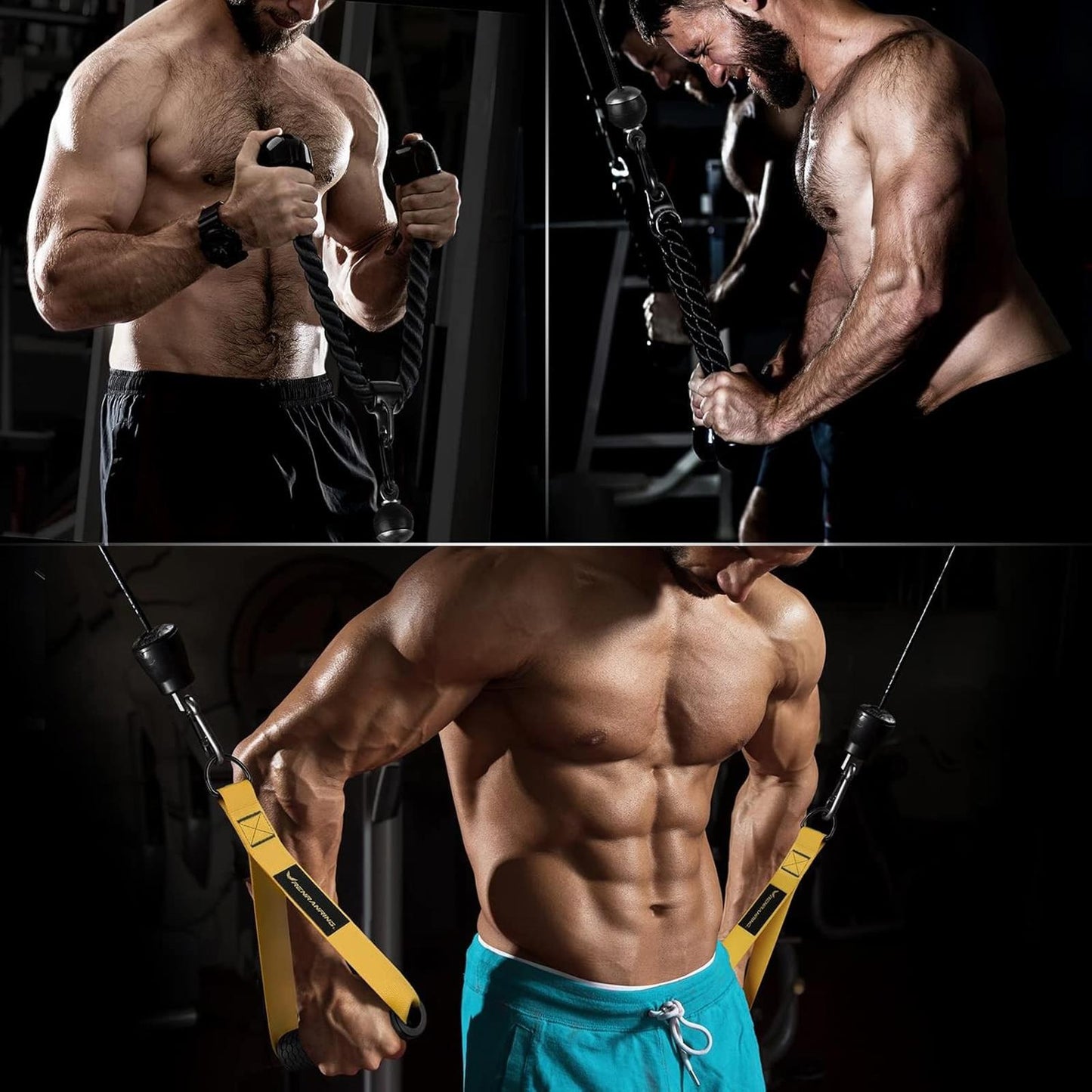 Cable Pulley System Gym LAT Pulldown Triceps Biceps Home Workout Attachments