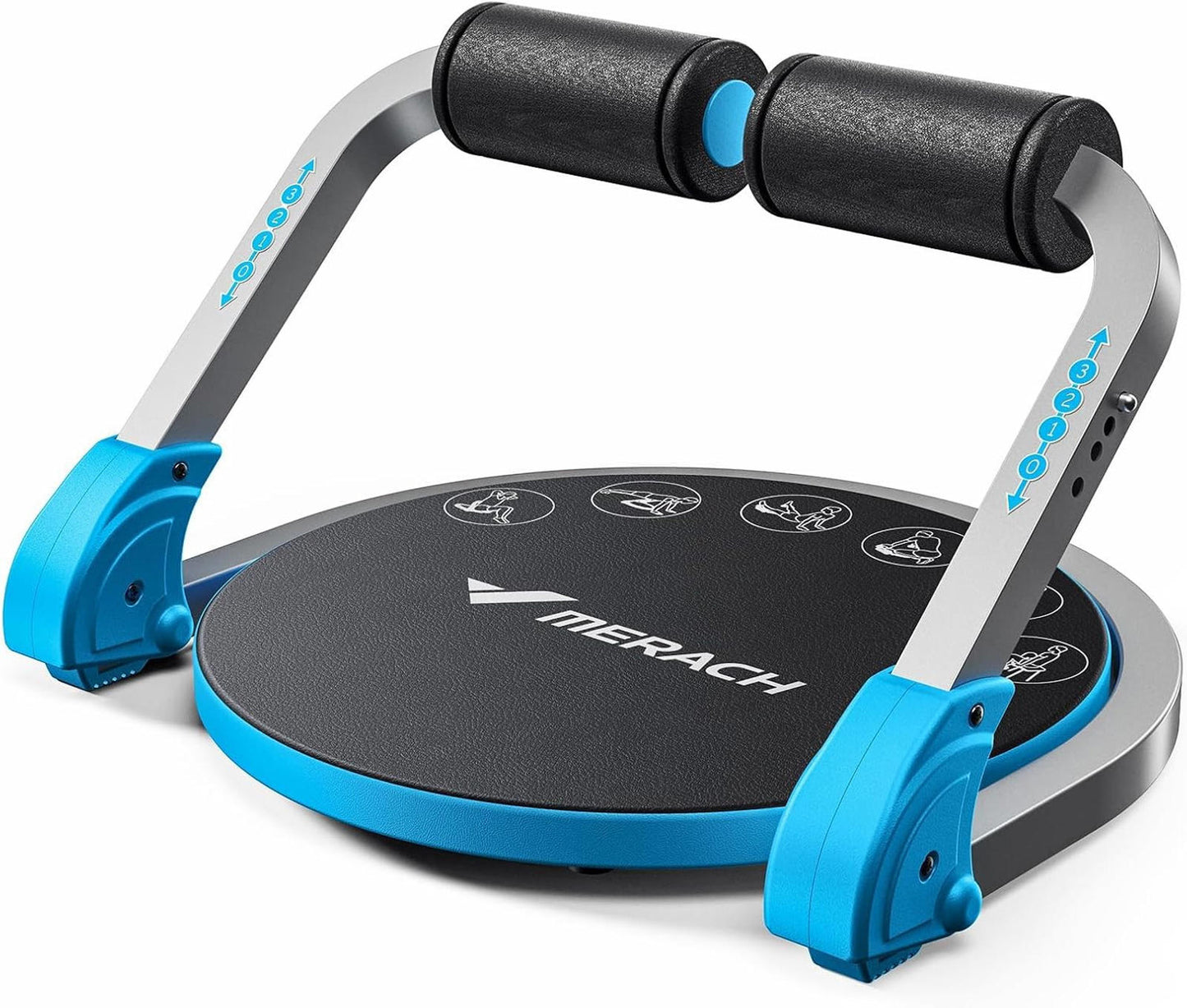Ab Crunch Machine Sit Up Trainer w/ 3 Level Resistance Auto Rebound