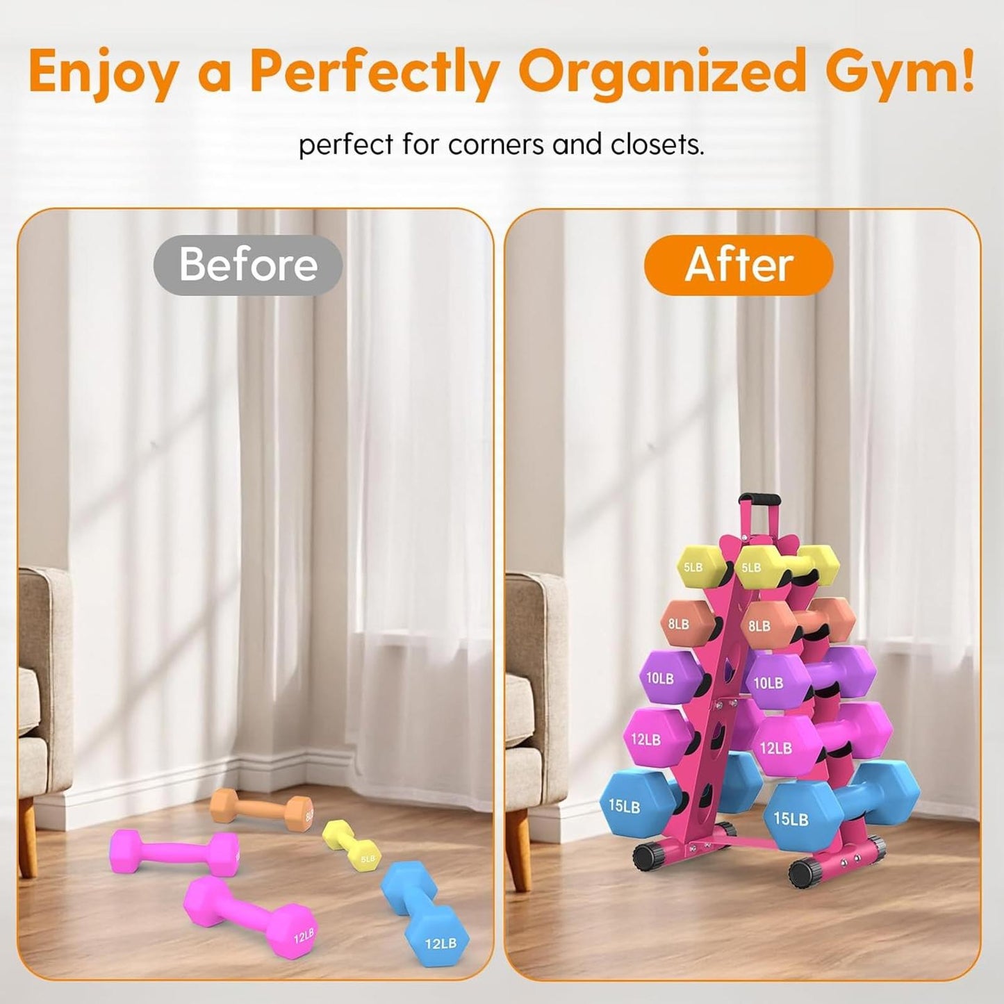 5 Tier A-Frame Dumbbell Rack Stand Only Home Gym Weight Storage