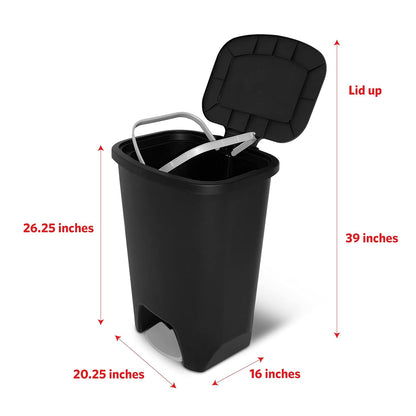 20 Gallon Plastic Trash Can (Black)