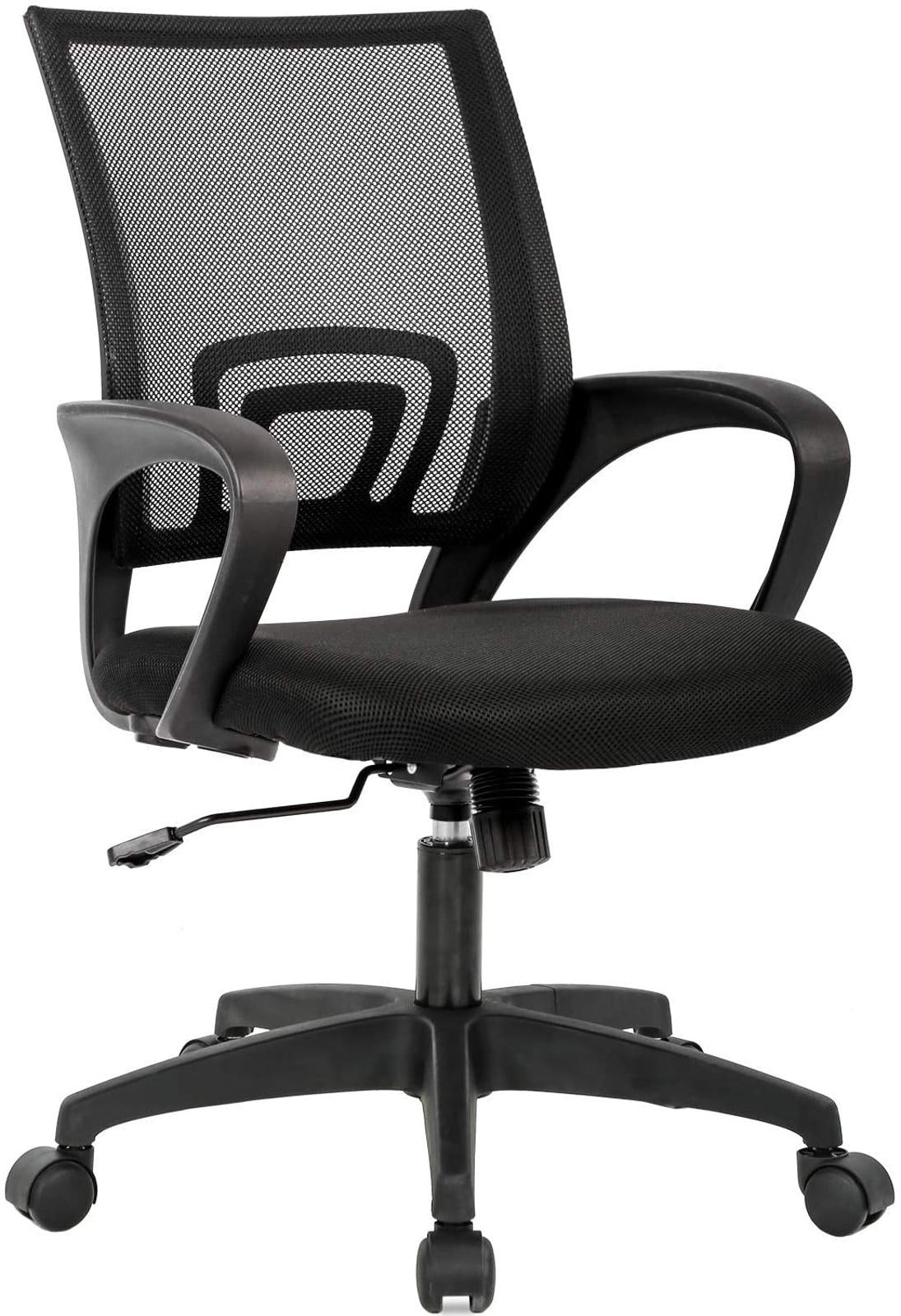 Ergonomic Office Chair | Mid-Back Swivel Desk Chair | Breathable Backrest & Lu