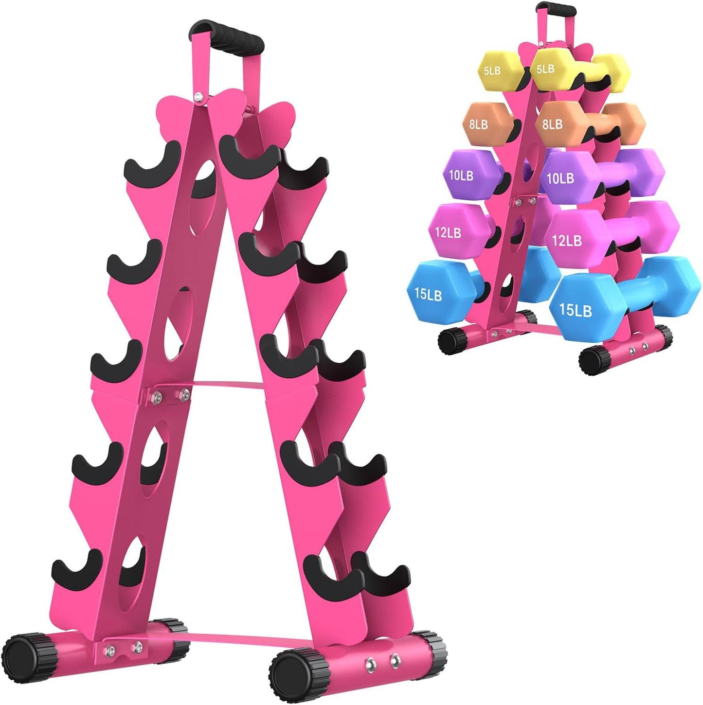 5 Tier A-Frame Dumbbell Rack Stand Only Home Gym Weight Storage