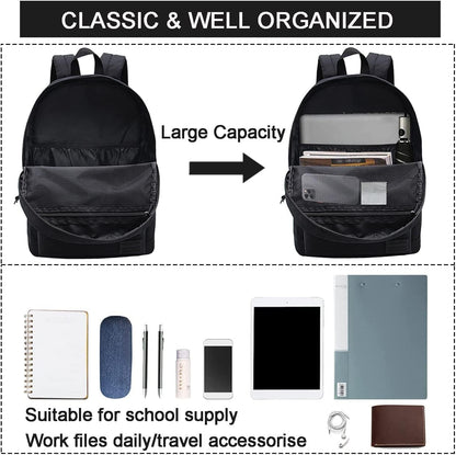 Adult Backpack with Charging Port (Black)