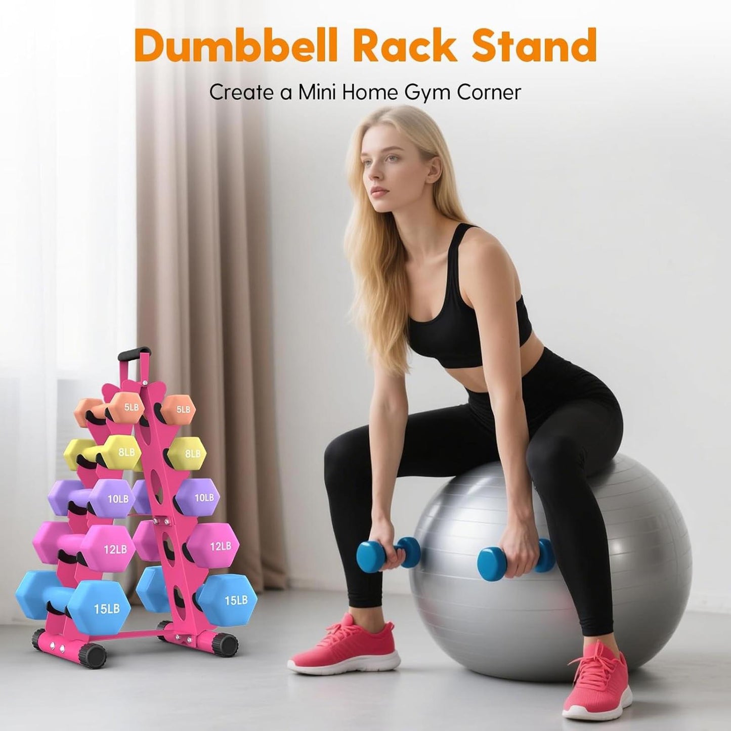 5 Tier A-Frame Dumbbell Rack Stand Only Home Gym Weight Storage