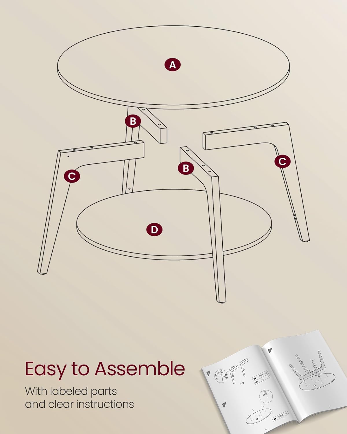 Coffee Table for Living Room (32 X 18 Inches)