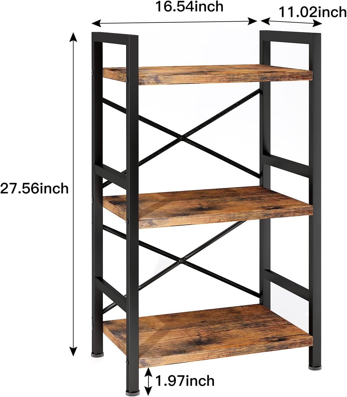 3 Tier Bookcase for Living Room, Office or Bedroom