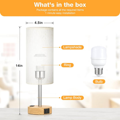 Lamp for Bedroom or Living Room Desk (LED Bulb Included)