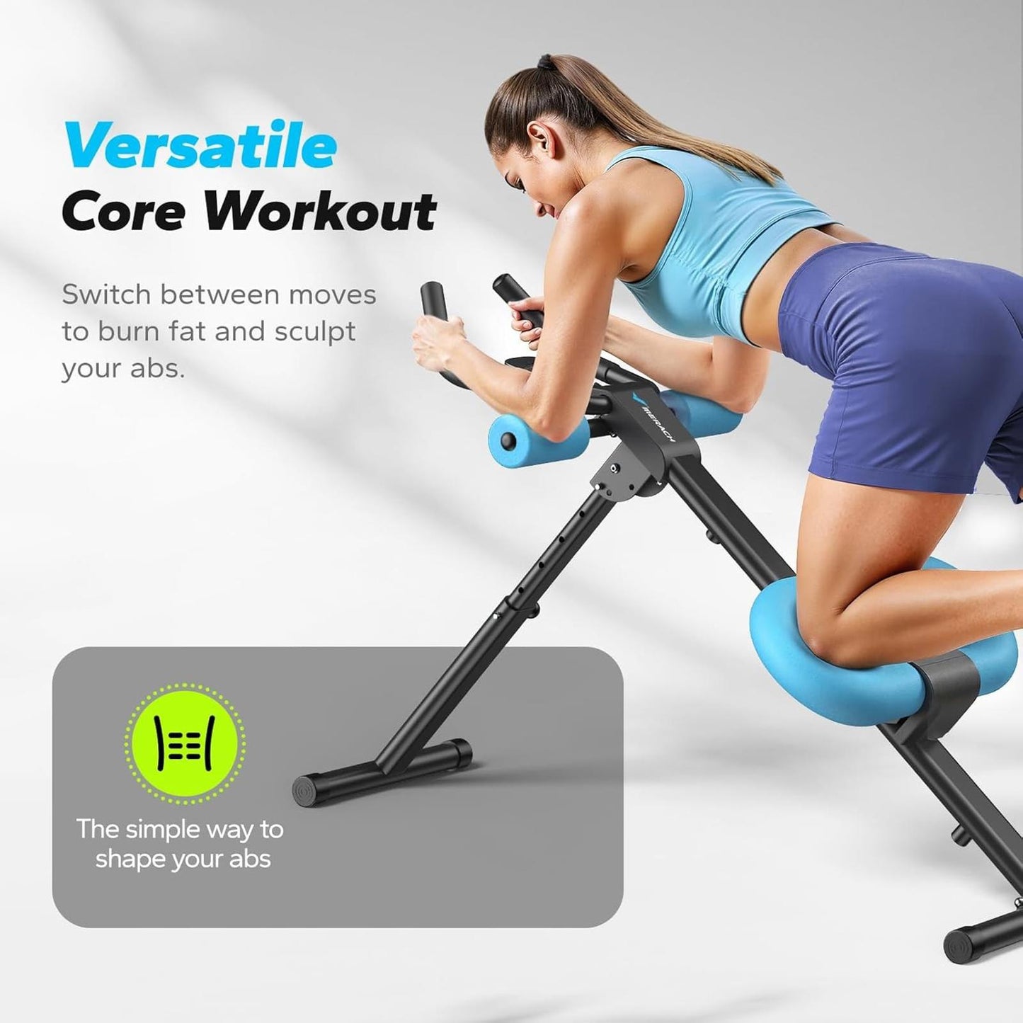 Adjustable Ab Machine Trainer Foldable Ab Workout Equipment for Home Gym Abs