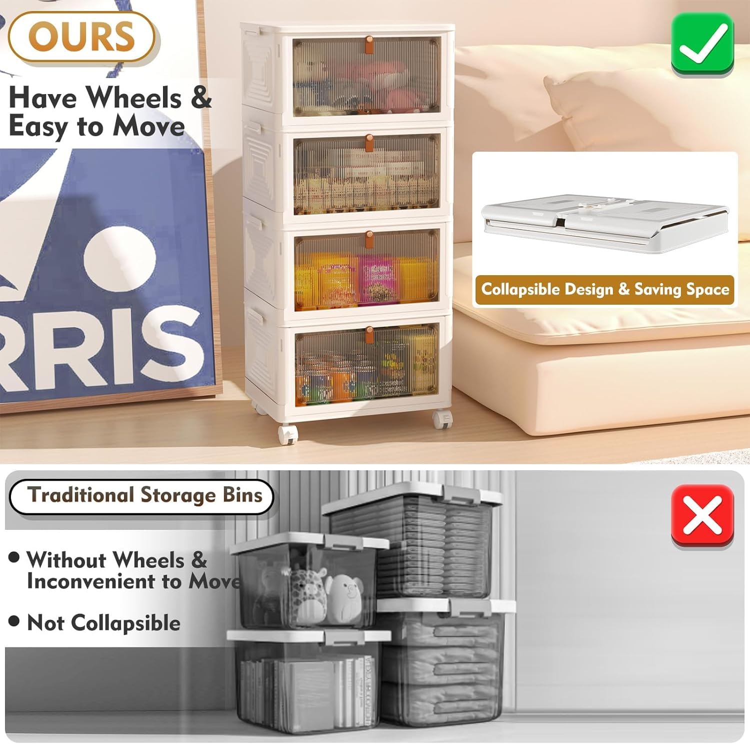 4 Tier Plastic Storage Bins