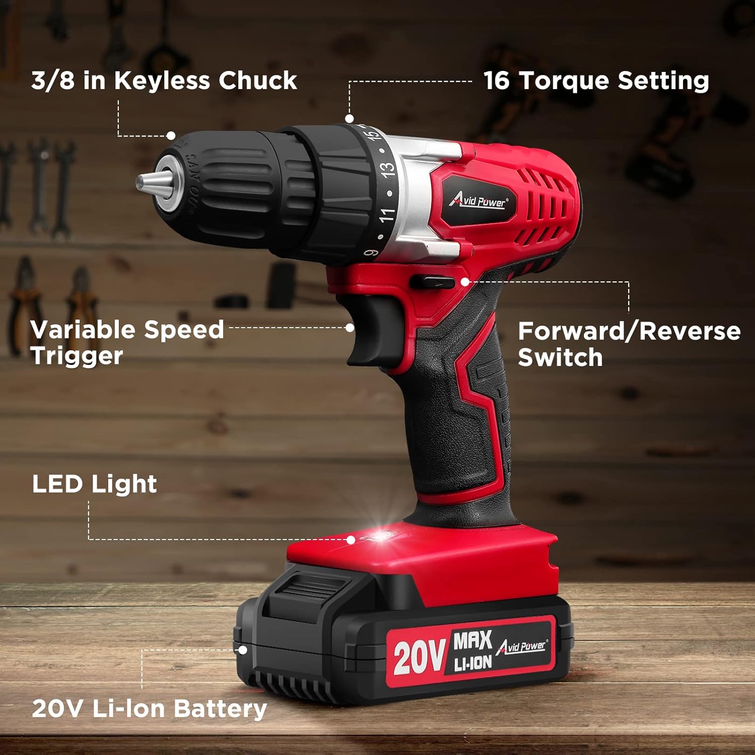 Cordless Drill Set (Red)