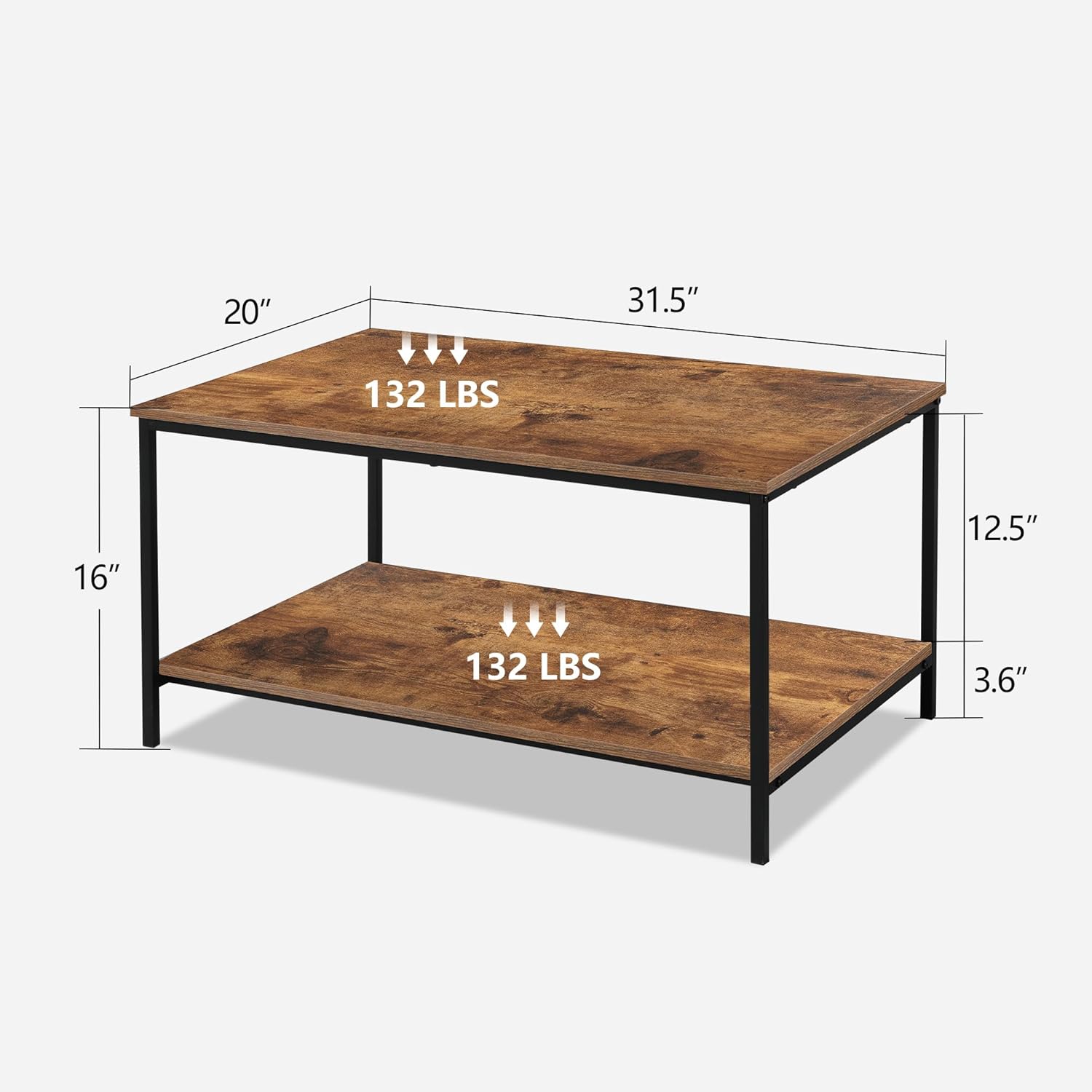Coffee Table With Storage Shelf