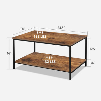 Coffee Table With Storage Shelf