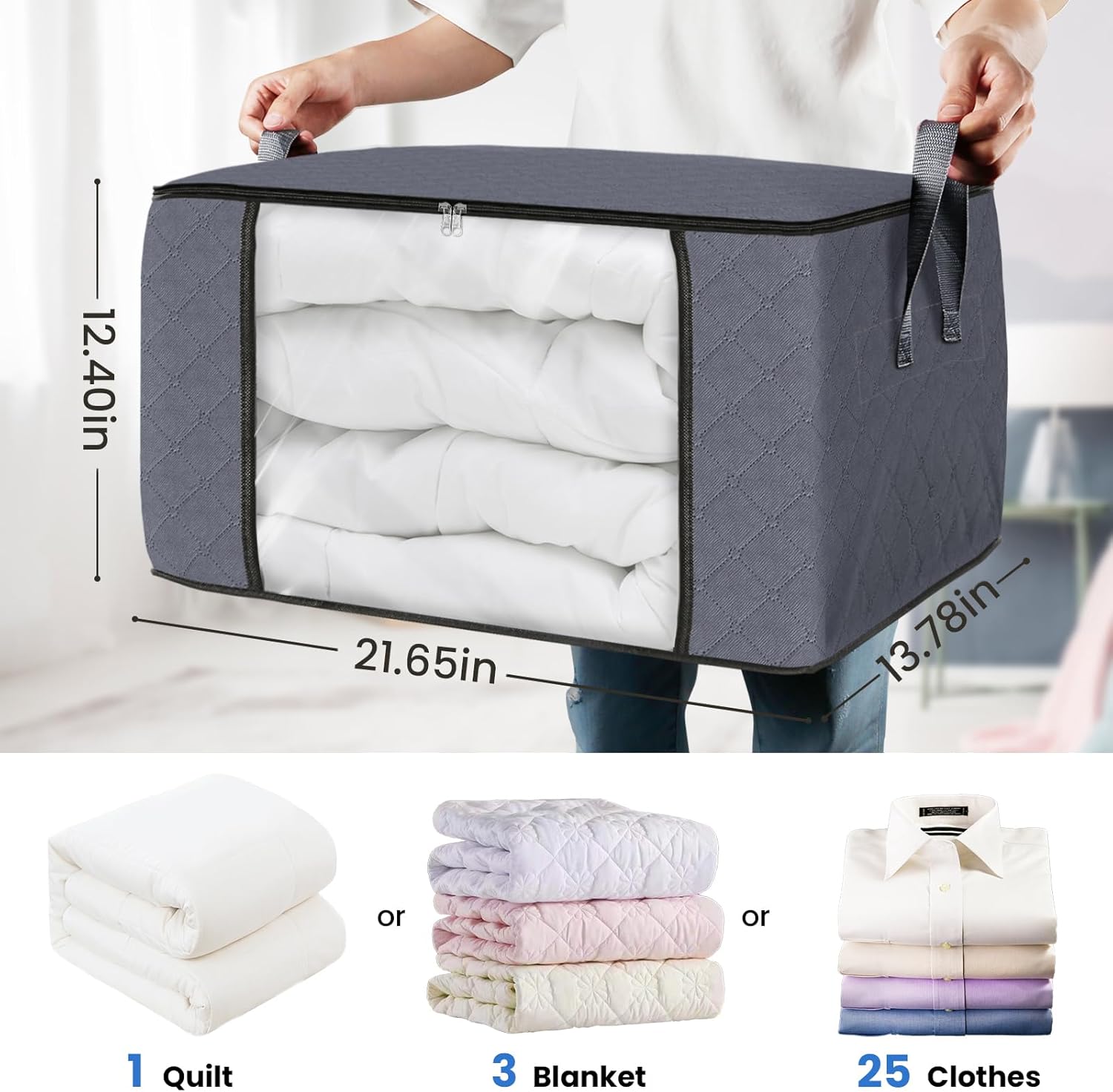 Foldable Clothes Storage Bags (6 Pack)