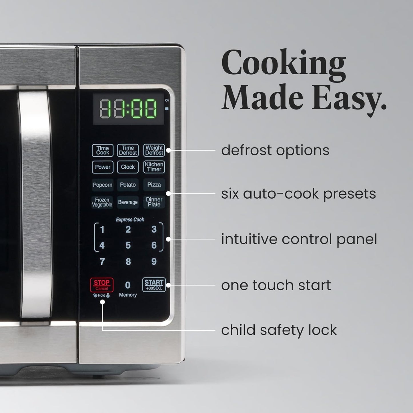 Stainless Steel Countertop Microwave Oven