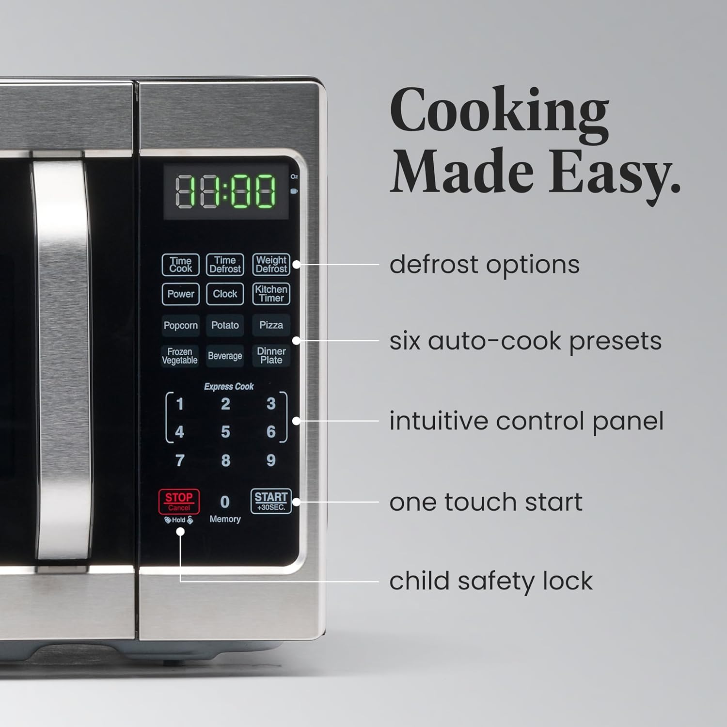 Stainless Steel Countertop Microwave Oven