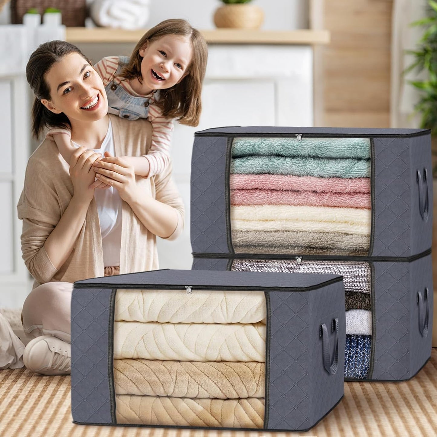 Foldable Clothes Storage Bags (6 Pack)