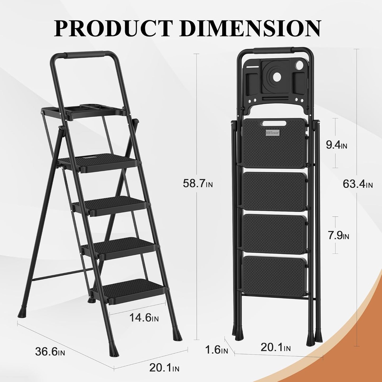 4 Step Ladder (Black)