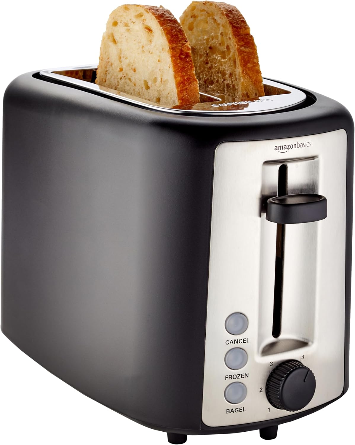 2 Slice Toaster For Bread & Bagels (Black & Silver)