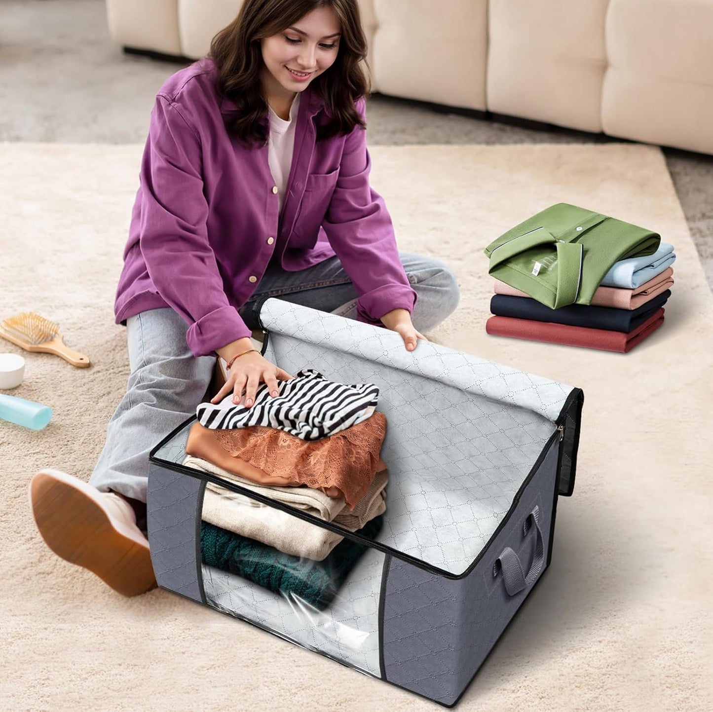 Foldable Clothes Storage Bags (6 Pack)