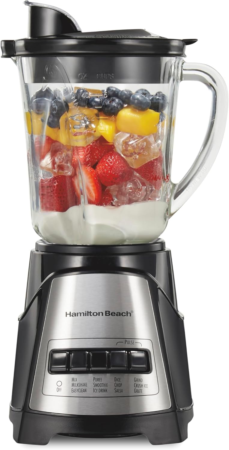 Blender for Shakes and Smoothies (40 Ounce Glass Jar) - Black