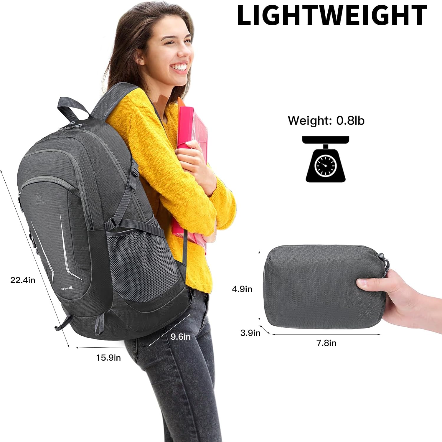 Adult Hiking Backpack (Grey)