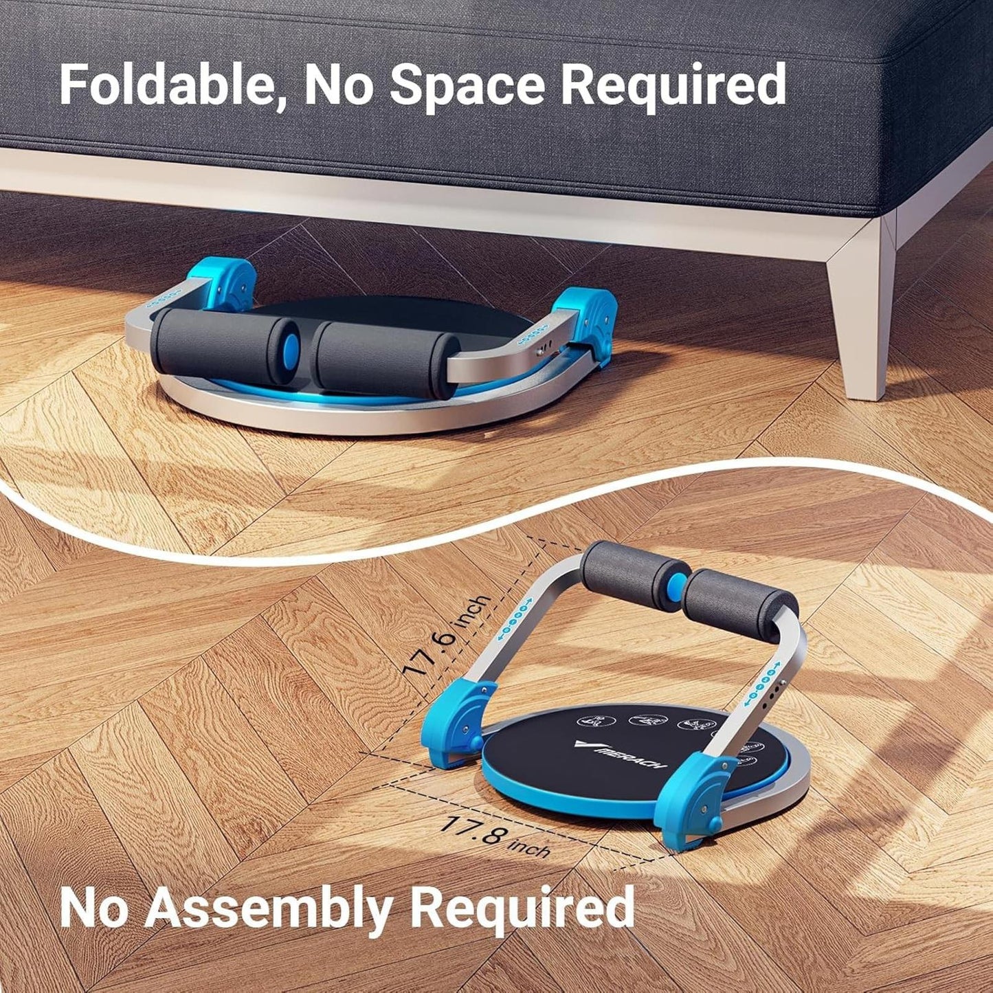 Ab Crunch Machine Sit Up Trainer w/ 3 Level Resistance Auto Rebound