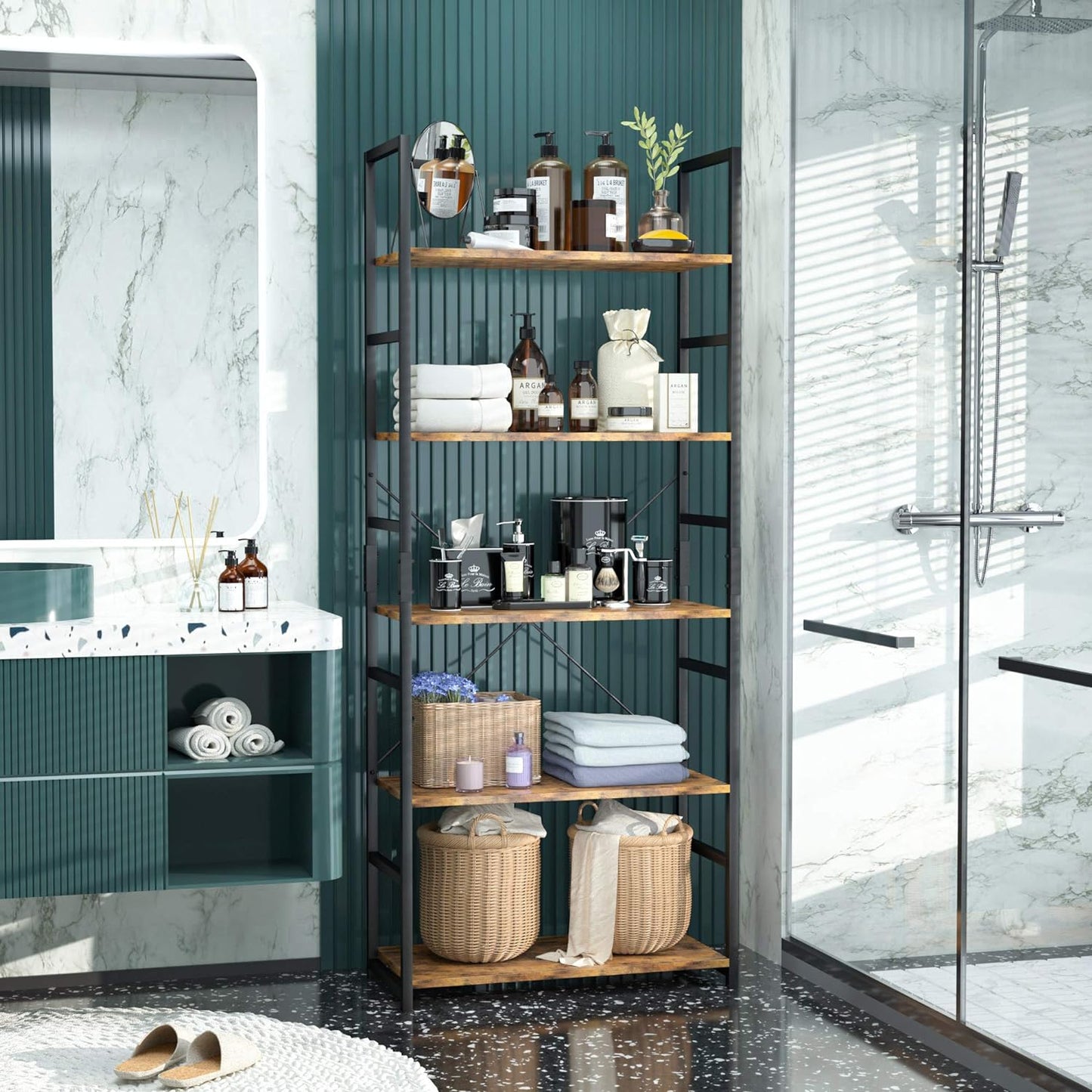 5 Tier Bookshelf for Bedroom, Office or Living Room