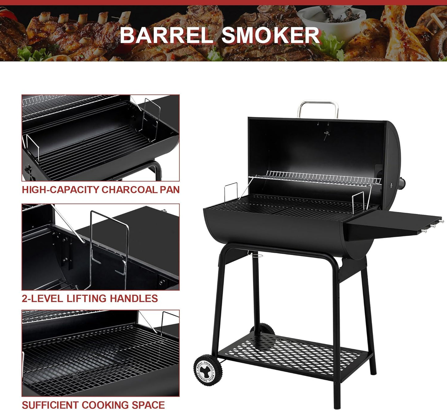 Charcoal Barrel Grill (Black)