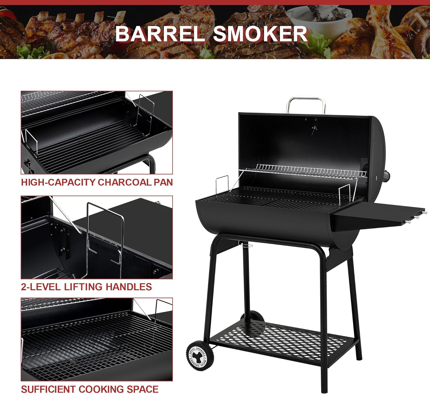 Charcoal Barrel Grill (Black)