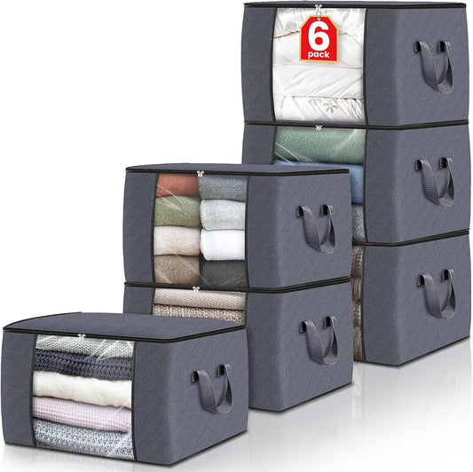 Foldable Clothes Storage Bags (6 Pack)