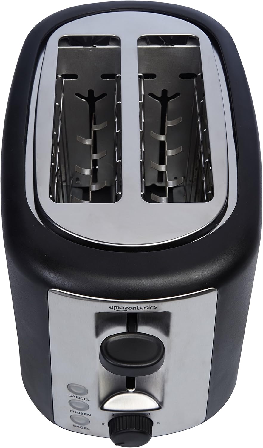 2 Slice Toaster For Bread & Bagels (Black & Silver)