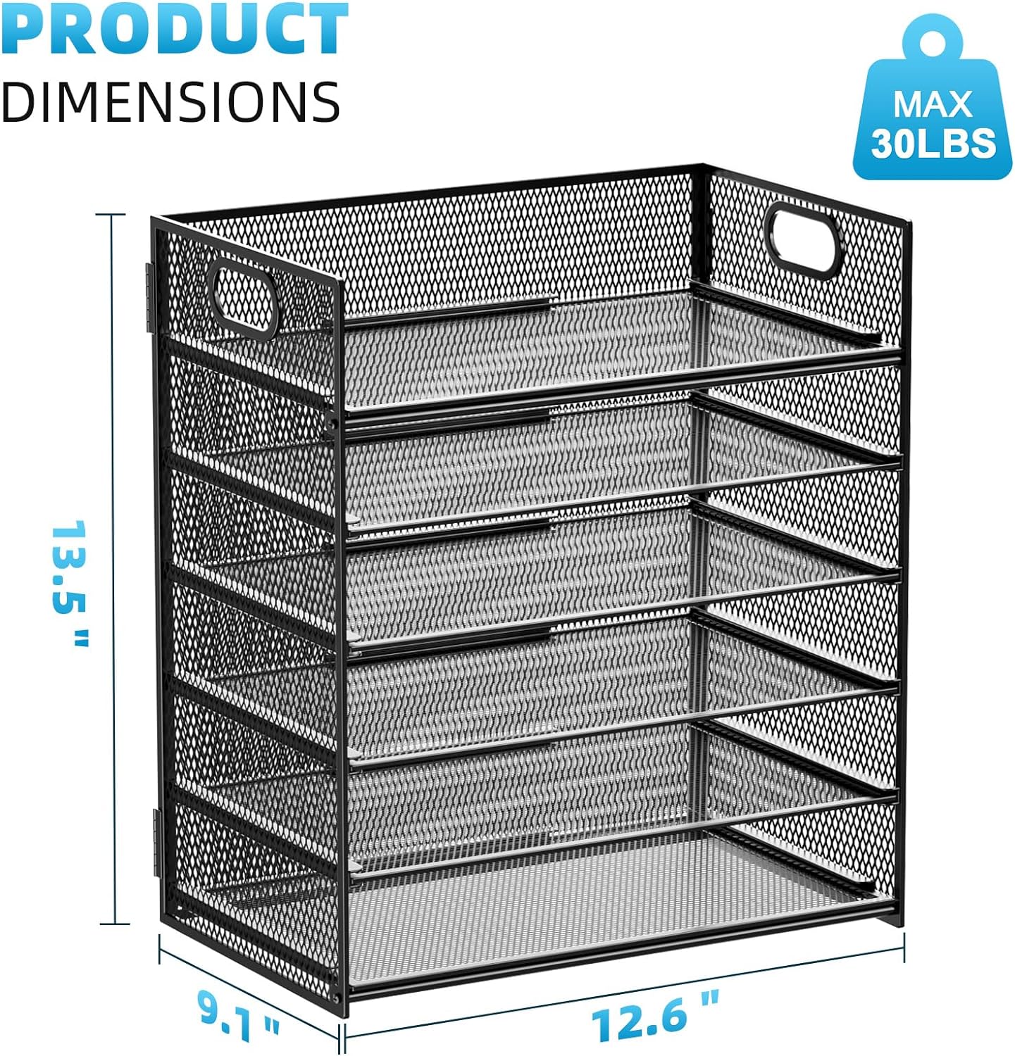 6 Tier Paper Organizer Tray - Black