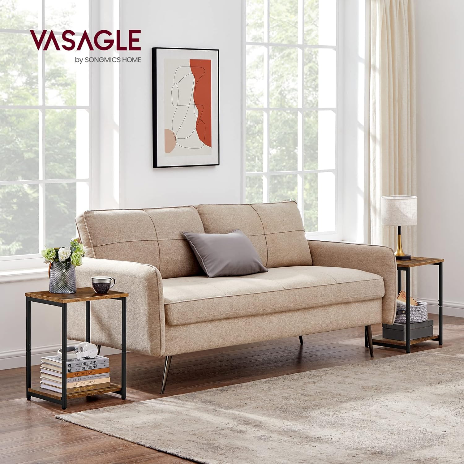 Set of 2 Side Tables for Living Room, Bedroom or Office