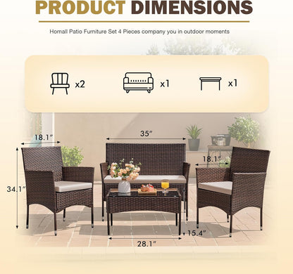 4 Piece Outdoor Furniture Set