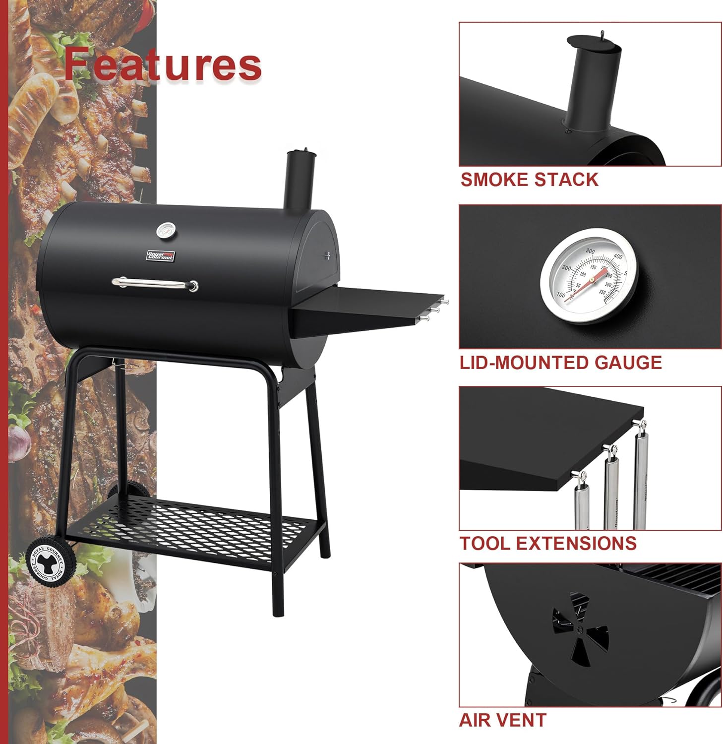 Charcoal Barrel Grill (Black)