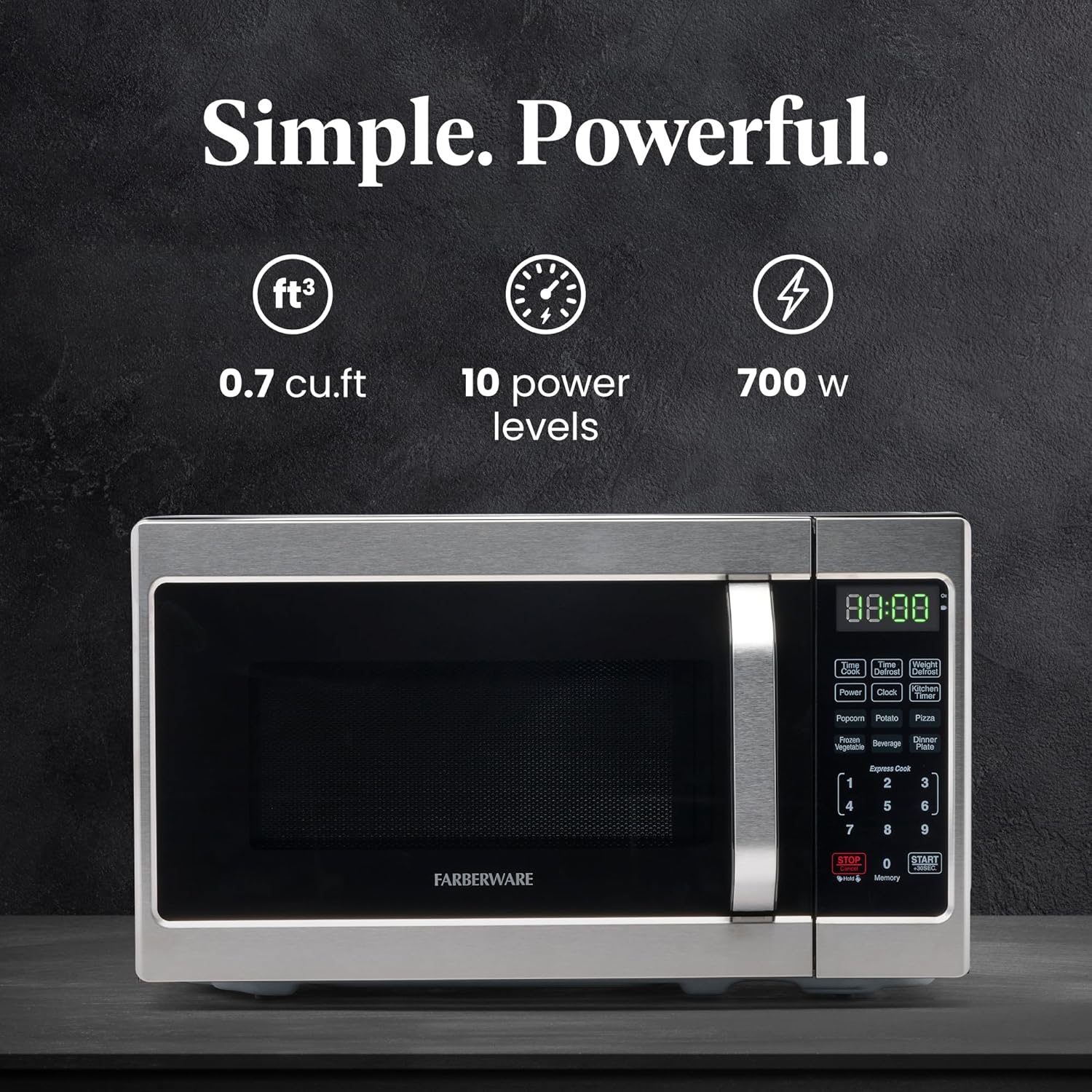 Stainless Steel Countertop Microwave Oven