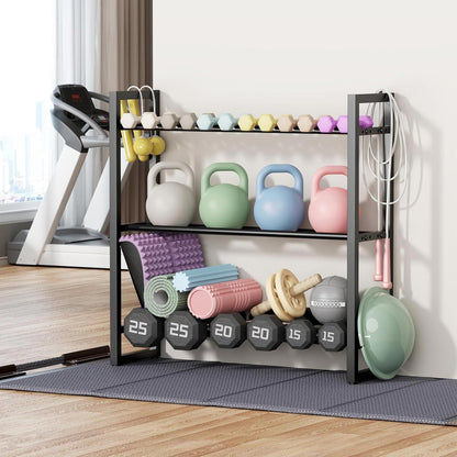 3-Tier Dumbbell Rack Weight Stand Only Home Gym Storage Up to 390Lb