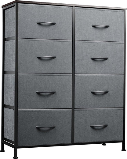 8 Drawer Dresser for Bedroom or Closet (Dark Gray)