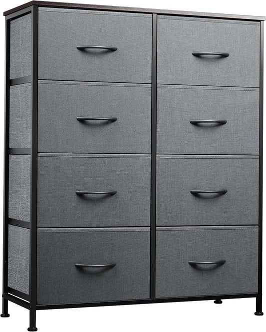 8 Drawer Dresser for Bedroom or Closet (Dark Gray)