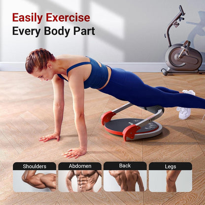 Ab Machine Sit Up Exercise Equipment w/ Adjustable Resistance Auto Rebound