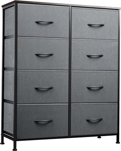 8 Drawer Dresser for Bedroom or Closet (Dark Gray)