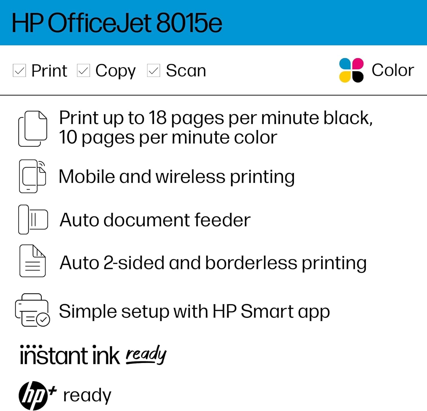 Officejet 8015E Wireless Color Printer
