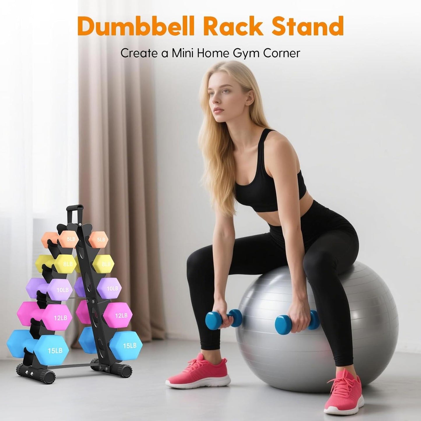 5 Tier A-Frame Dumbbell Rack Stand Only Home Gym Weight Storage