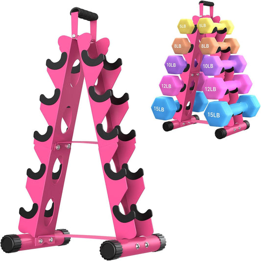 5 Tier A-Frame Dumbbell Rack Stand Only Home Gym Weight Storage