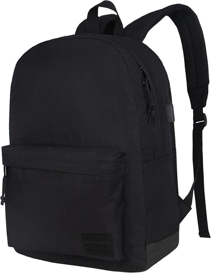Adult Backpack with Charging Port (Black)