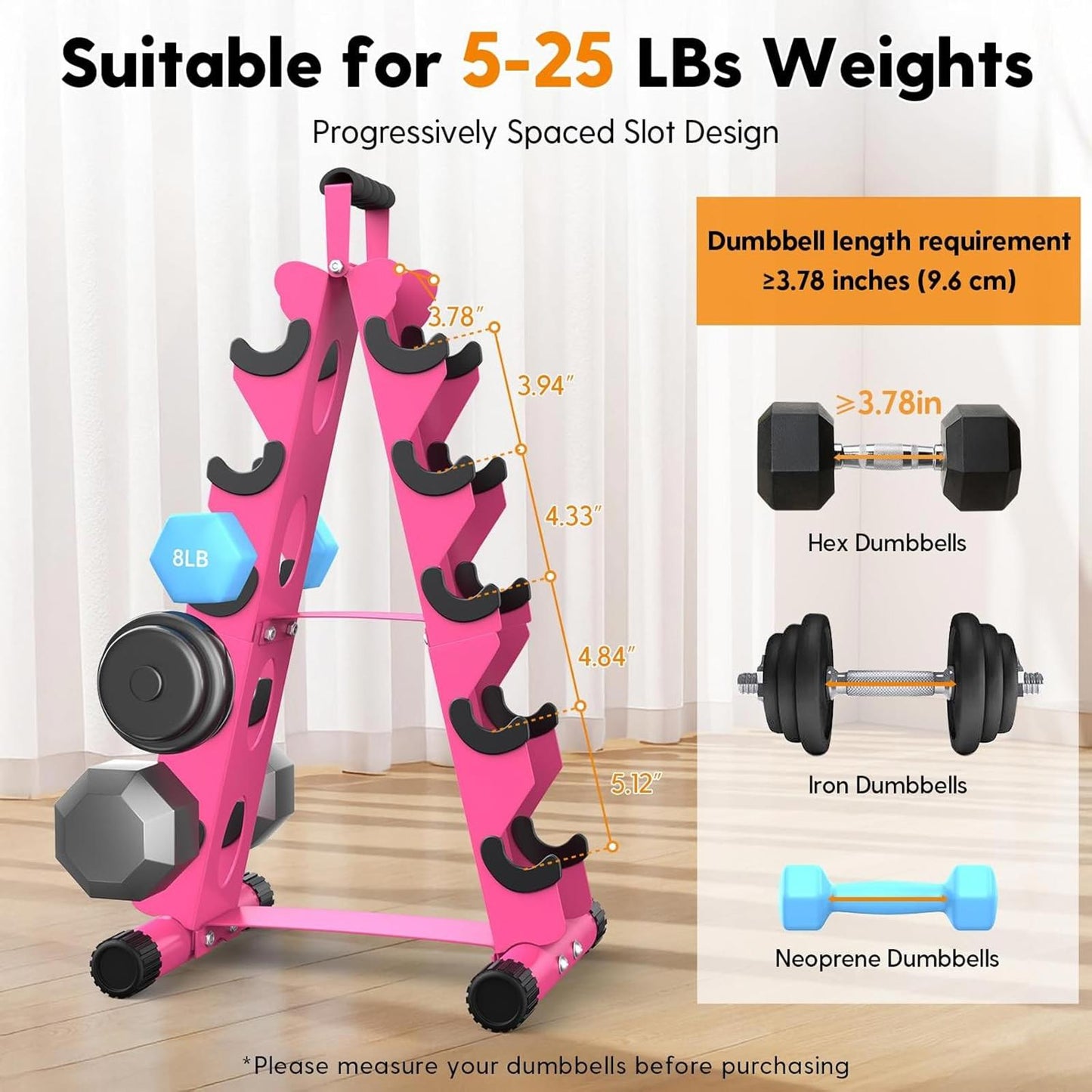 5 Tier A-Frame Dumbbell Rack Stand Only Home Gym Weight Storage
